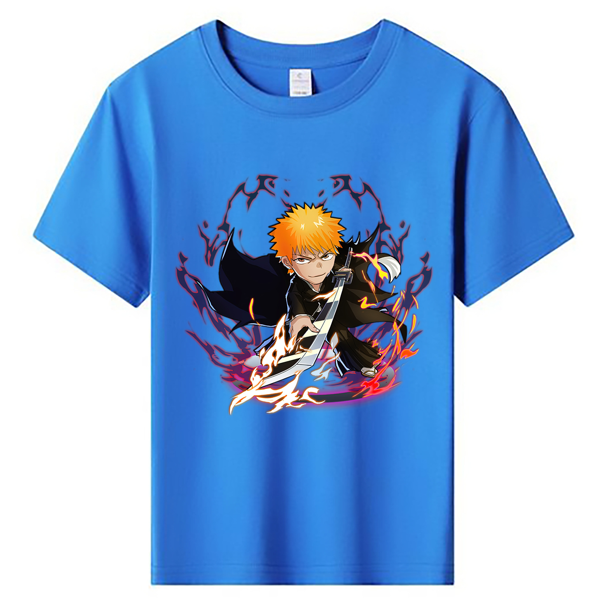 （画像用） ブリーチ 黒崎一護（くろさき いちご）BLEACH Kurosaki Ichigo 綿100％キッズTシャツ（フロントプリント）